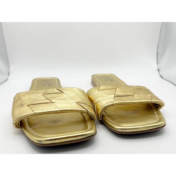 Seychelles Gold Metallic Portland Slide Leather Sandals - Picture 6 of 9